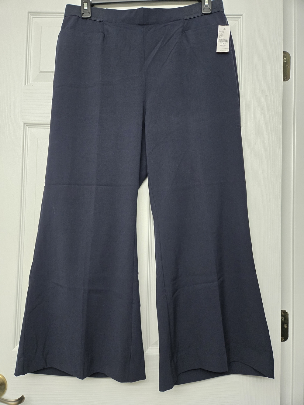 Catherines Navy Wide-Leg Petite Pants